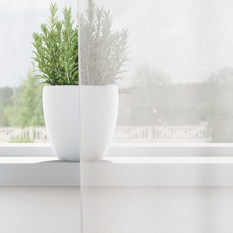 Vidaxl Gardinen Voile mit Stangentaschen 2 Stück weiß