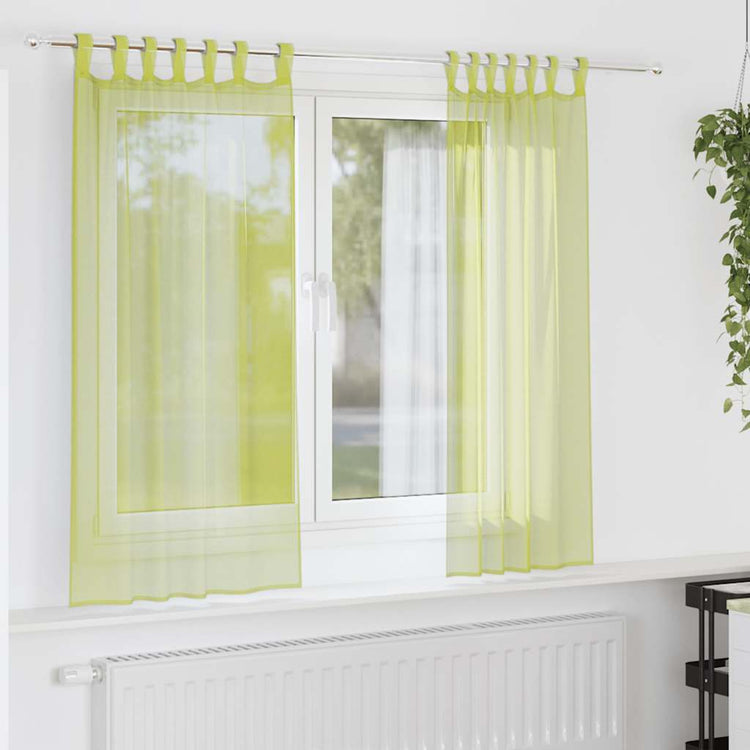 VidaXL Vorhänge Voile mit Lippe 2 Stück Apfelgrün