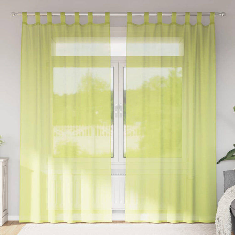 VidaXL Vorhänge Voile mit Lippe 2 Stück Apfelgrün
