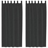 Vidaxx Gardinen Voile mit Schlaufenverschluss 2 Stück schwarz - afbeelding 2