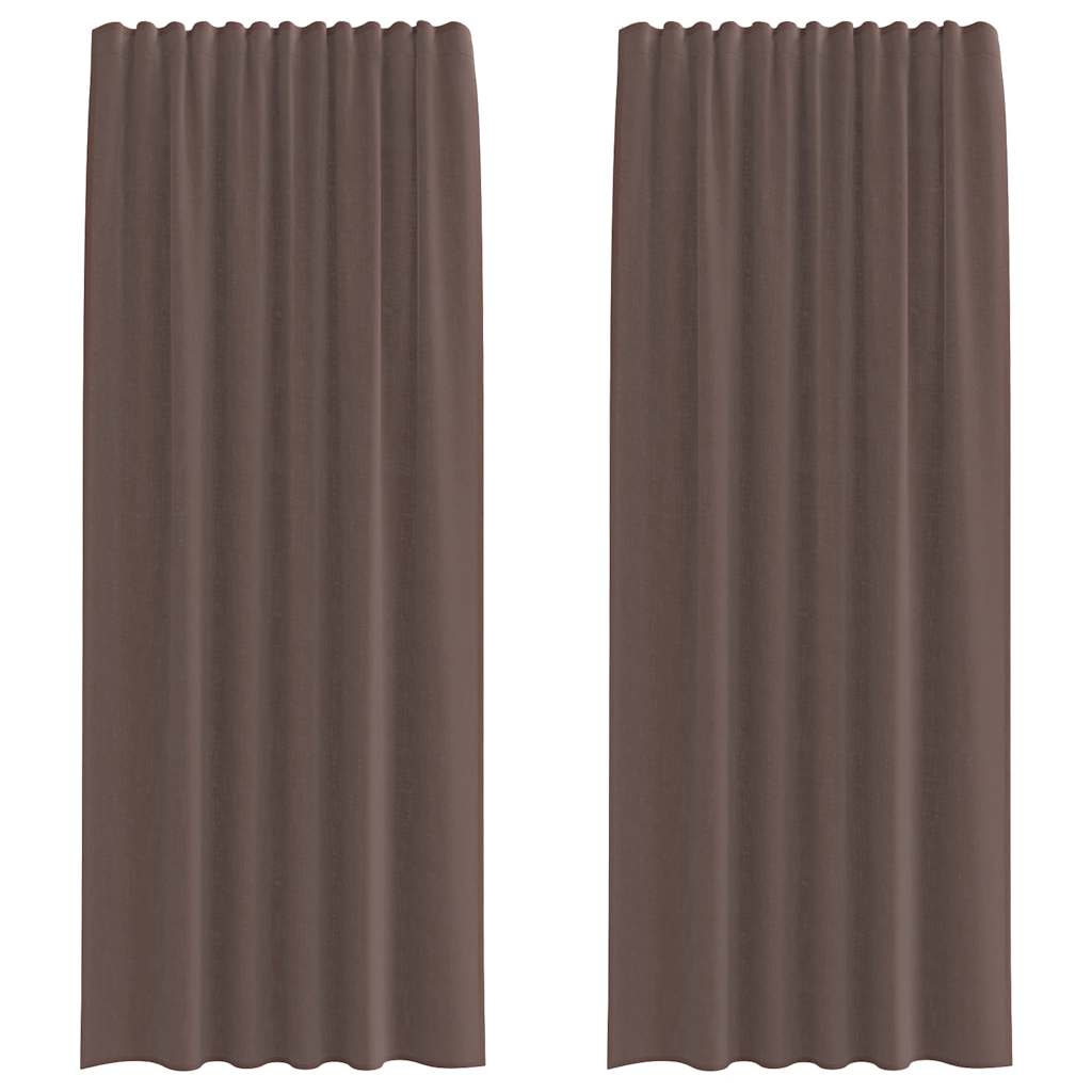 Vidaxl Gardinen Voile mit Schlaufenverschluss 2 Stück braun