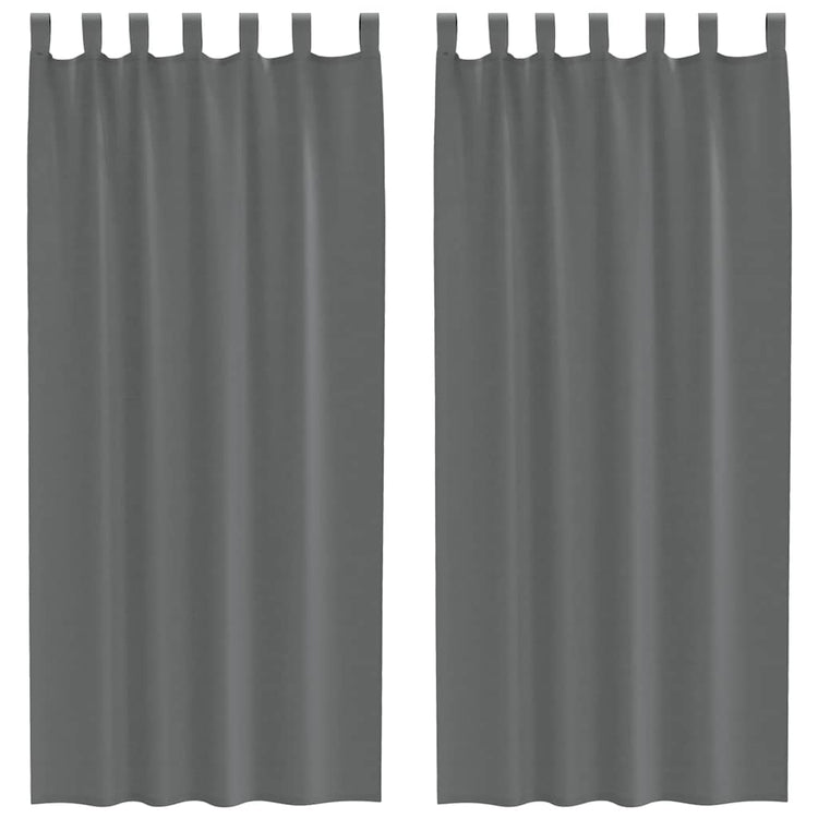 Vidaxx Gardinen Voile mit Schlaufen 2 Stück 140x225 cm dunkelgrau
