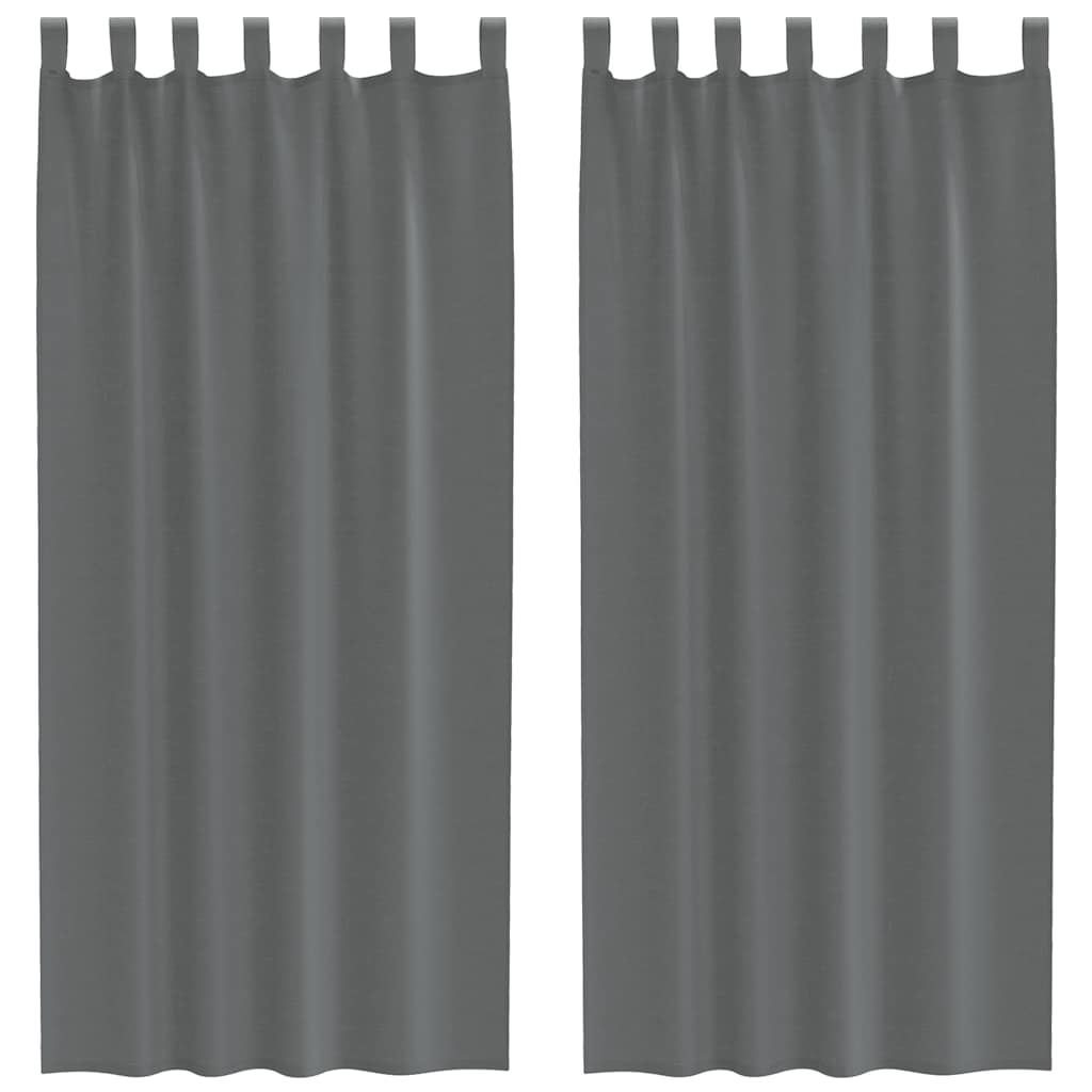 Vidaxx Gardinen Voile mit Schlaufen 2 Stück 140x245 cm dunkelgrau