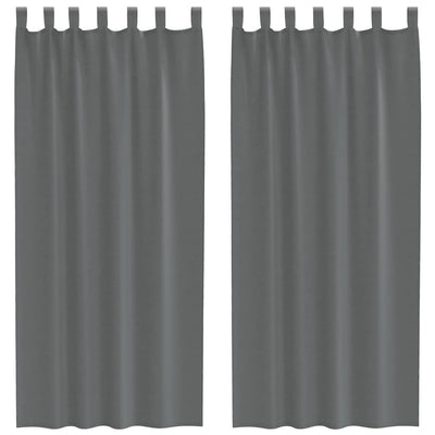 Vidaxx Gardinen Voile mit Schlaufen 2 Stück 140x245 cm dunkelgrau