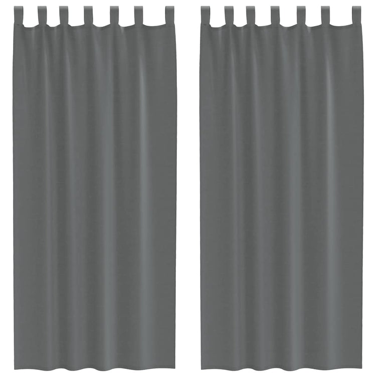 Vidaxx Gardinen Voile mit Schlaufen 2 Stück 140x245 cm dunkelgrau