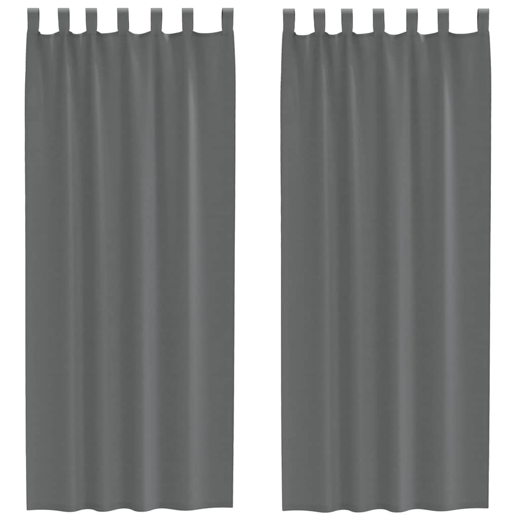 Vidaxx Gardinen Voile mit Schlaufen 2 Stück 140x260 cm dunkelgrau