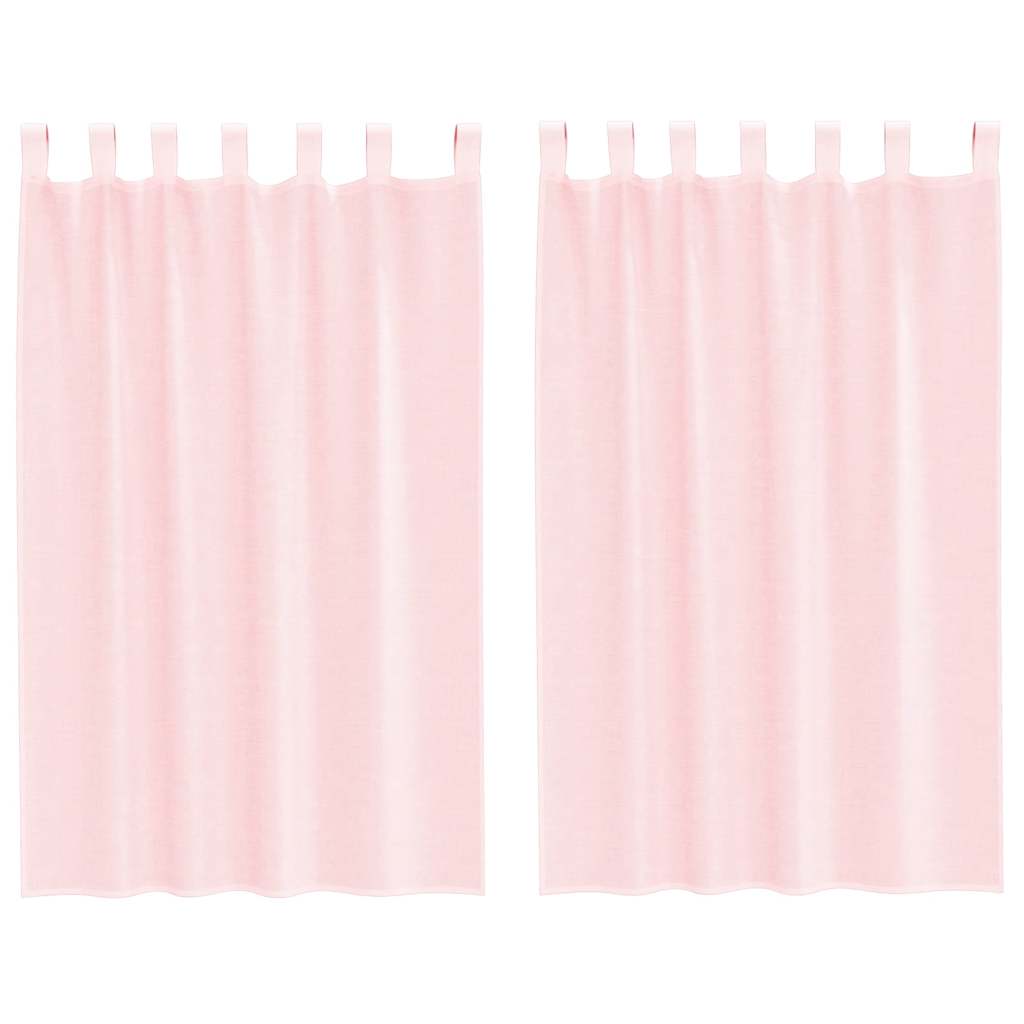 Vidaxx Gardinen Voile mit Schlaufen 2 Stück 140x175 cm hellrosa