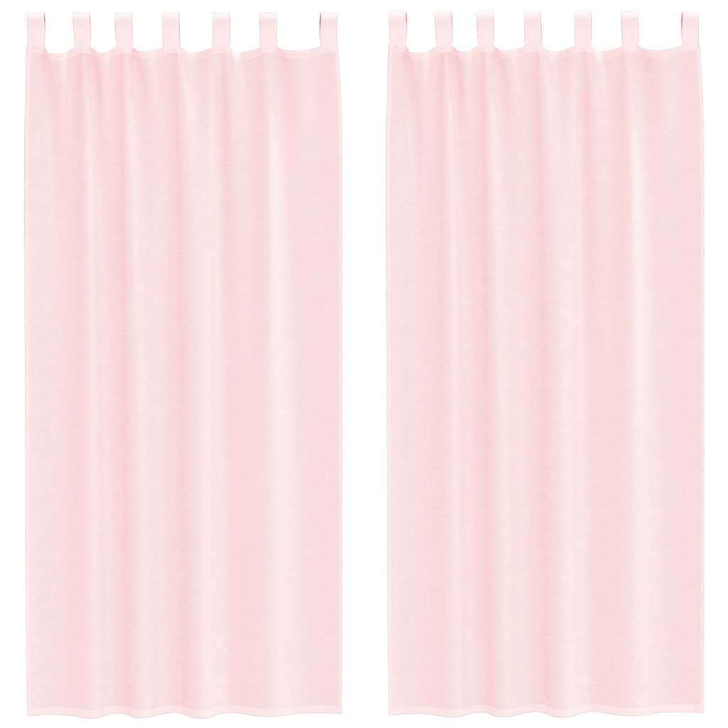 Vidaxx Gardinen Voile mit Schlaufen 2 Stück 140x225 cm hellrosa