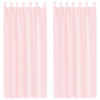 Vidaxx Gardinen Voile mit Schlaufen 2 Stück 140x225 cm hellrosa