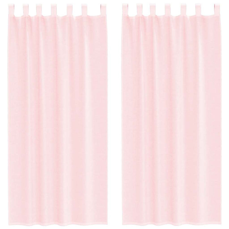 Vidaxx Gardinen Voile mit Schlaufen 2 Stück 140x225 cm hellrosa