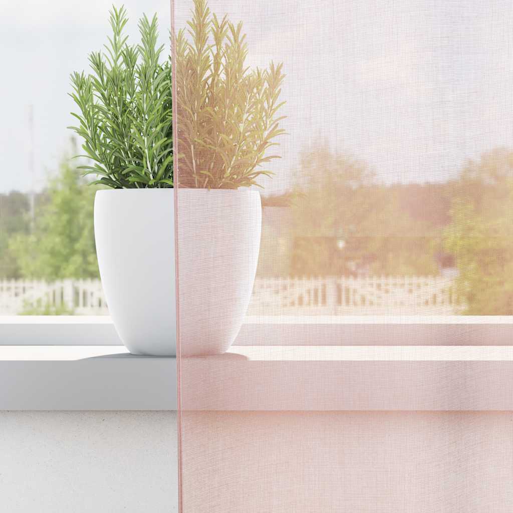 Vidaxx Gardinen Voile mit Schlaufen 2 Stück 140x225 cm hellrosa