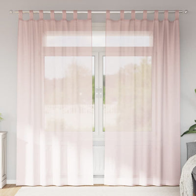 Vidaxx Gardinen Voile mit Schlaufen 2 Stück 140x225 cm hellrosa