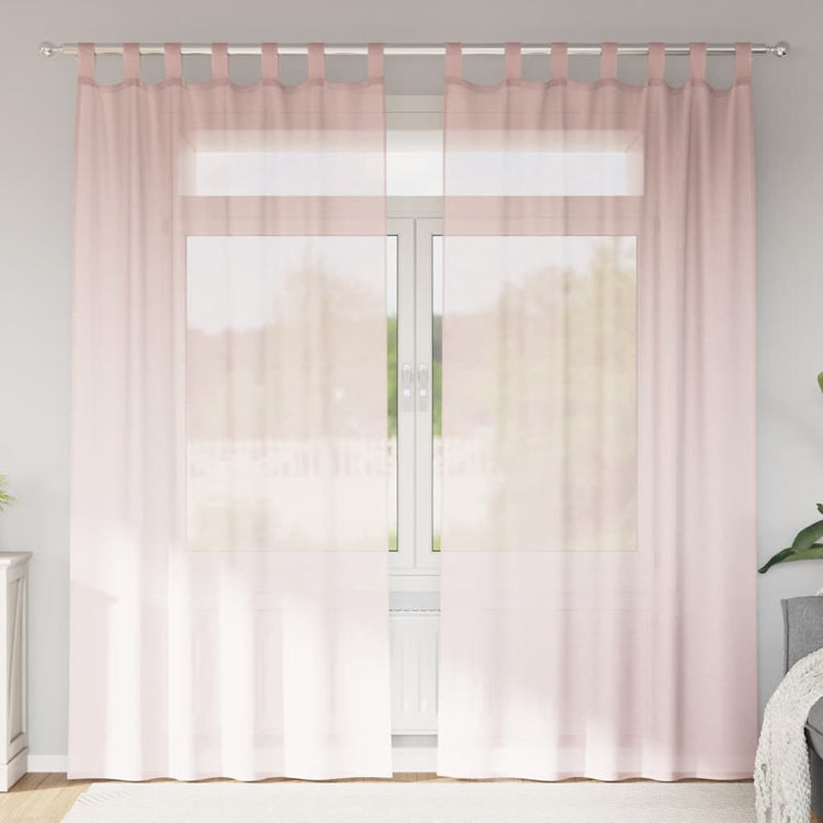 Vidaxx Gardinen Voile mit Schlaufen 2 Stück 140x225 cm hellrosa