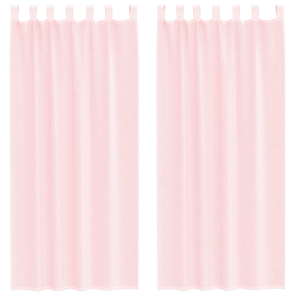 Vidaxx Gardinen Voile mit Schlaufen 2 Stück 140x245 cm hellrosa