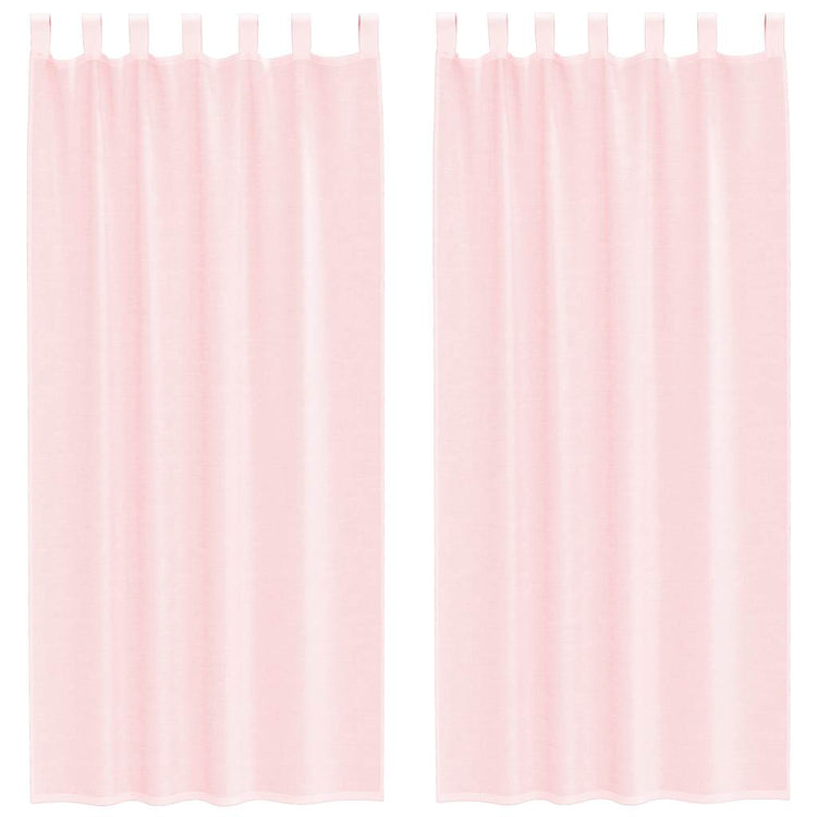 Vidaxx Gardinen Voile mit Schlaufen 2 Stück 140x245 cm hellrosa