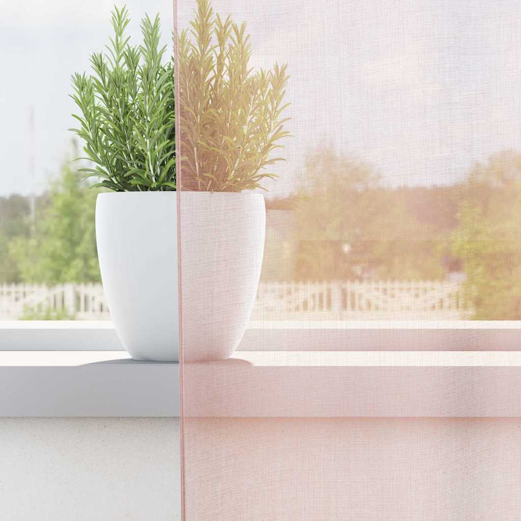 Vidaxx Gardinen Voile mit Schlaufen 2 Stück 140x245 cm hellrosa