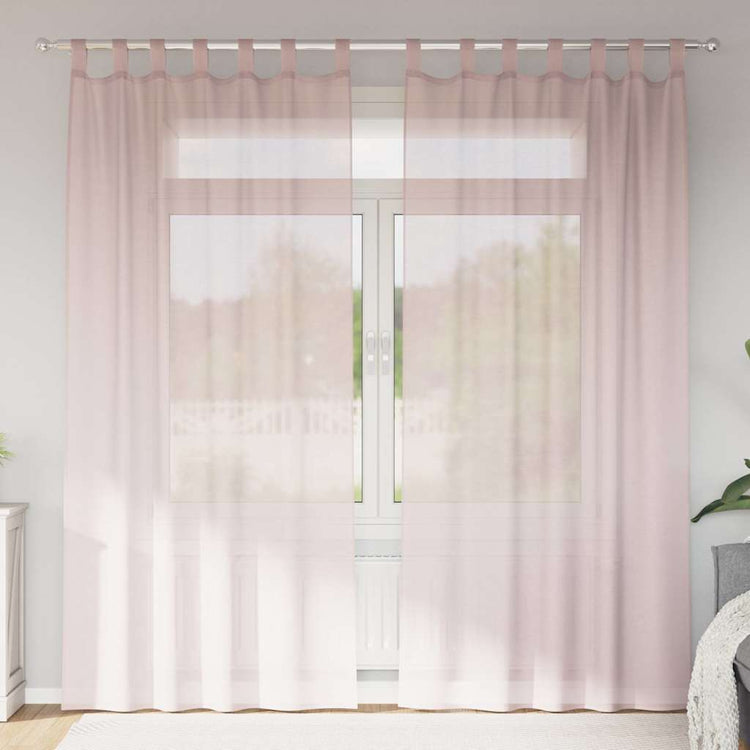 Vidaxx Gardinen Voile mit Schlaufen 2 Stück 140x245 cm hellrosa