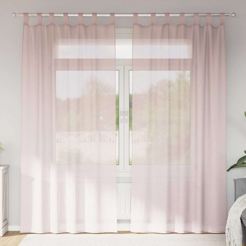 Vidaxx Gardinen Voile mit Schlaufen 2 Stück 140x245 cm hellrosa