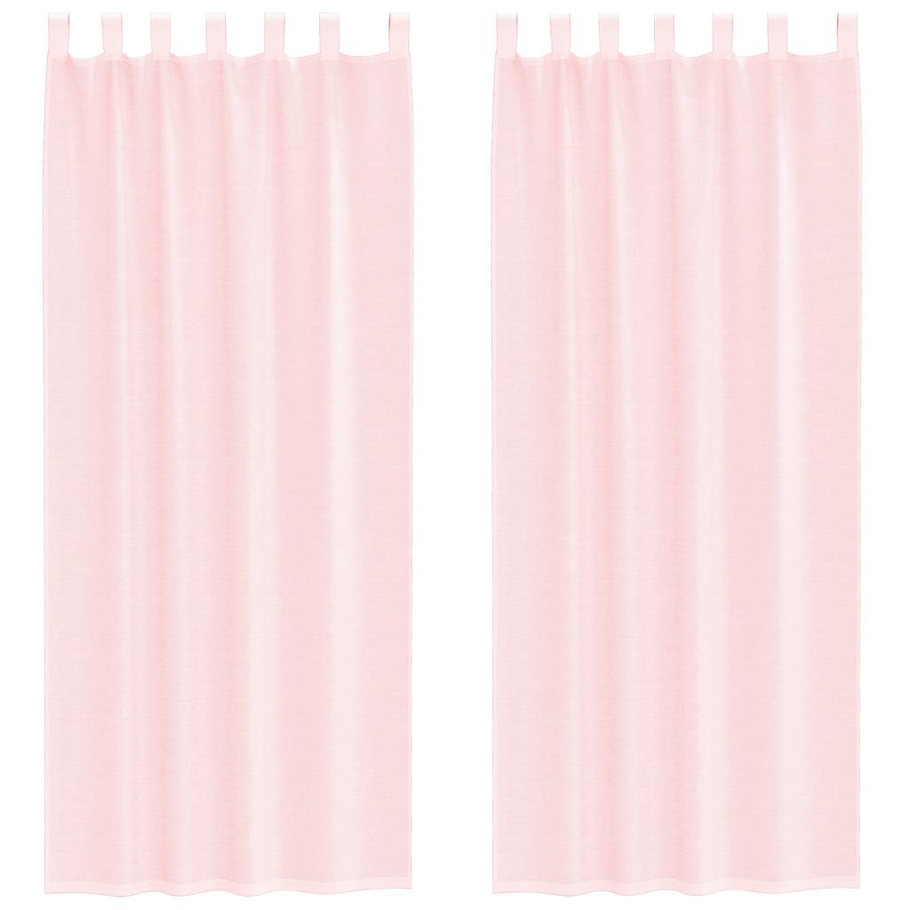 Vidaxx Gardinen Voile mit Schlaufen 2 Stück 140x260 cm hellrosa