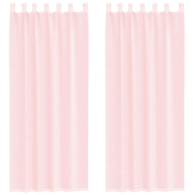 Vidaxx Gardinen Voile mit Schlaufen 2 Stück 140x260 cm hellrosa