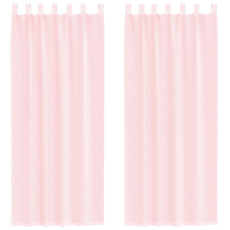 Vidaxx Gardinen Voile mit Schlaufen 2 Stück 140x260 cm hellrosa