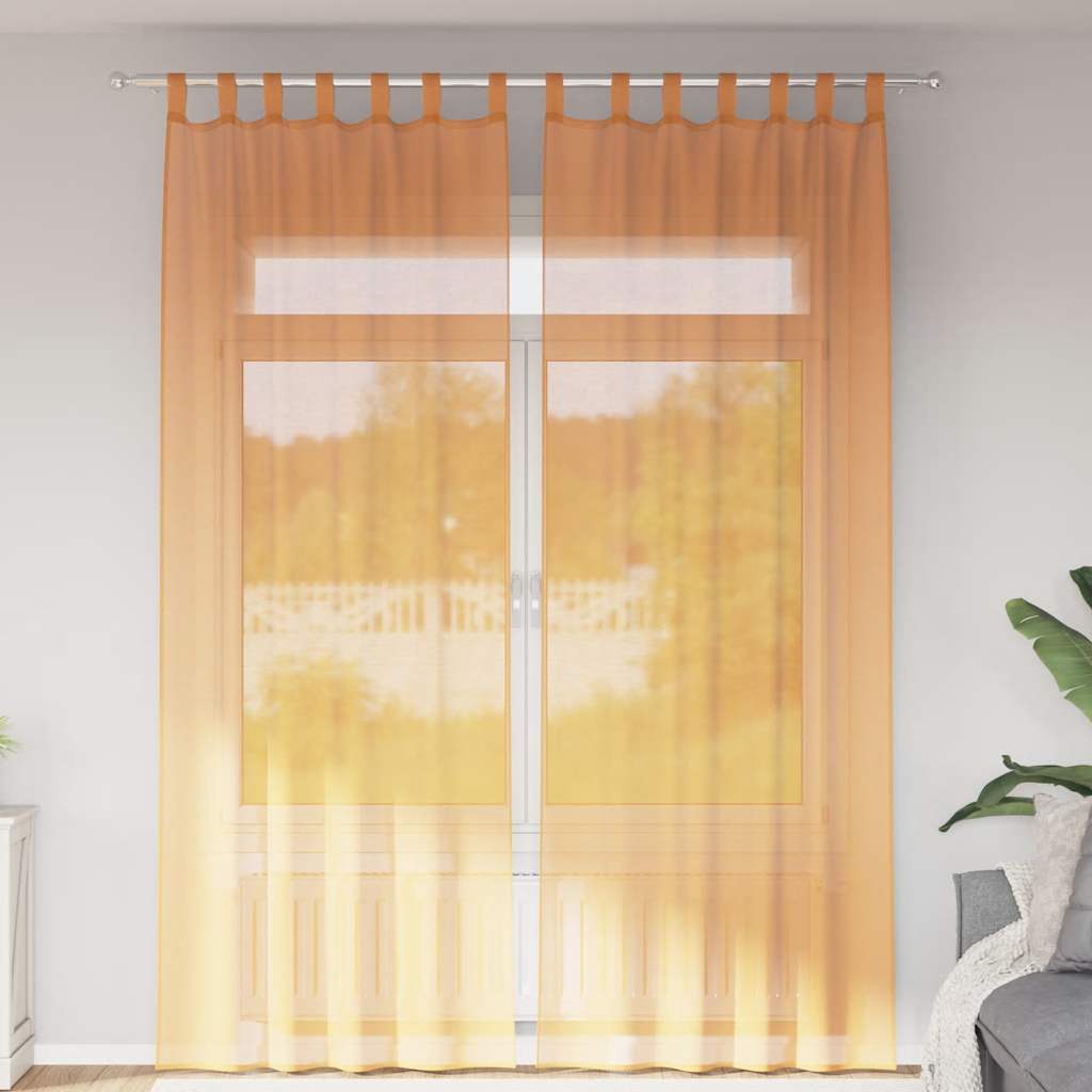 Vidaxx Gardinen Voile mit Schlaufen 2 Stück 140x260 cm Orange