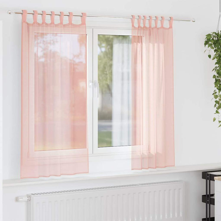 Vidaxx Vorhänge mit Schlaufen 2 Stück 140x175 cm rosa
