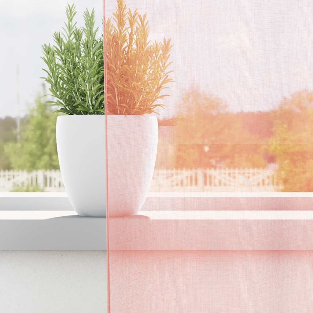 Vidaxx Gardinen Voile mit Schlaufen 2 Stück 140x225 cm rosa