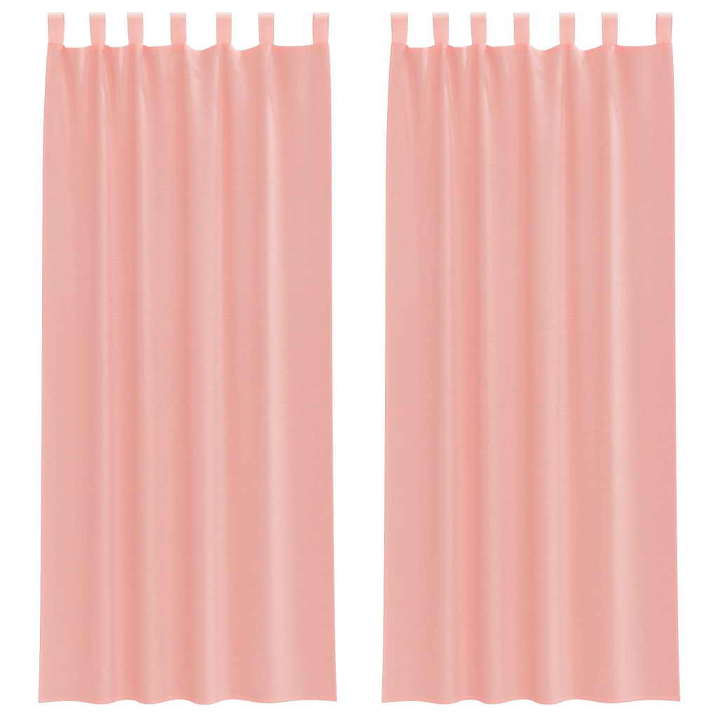 Vidaxx Gardinen Voile mit Schlaufen 2 Stück 140x260 cm rosa