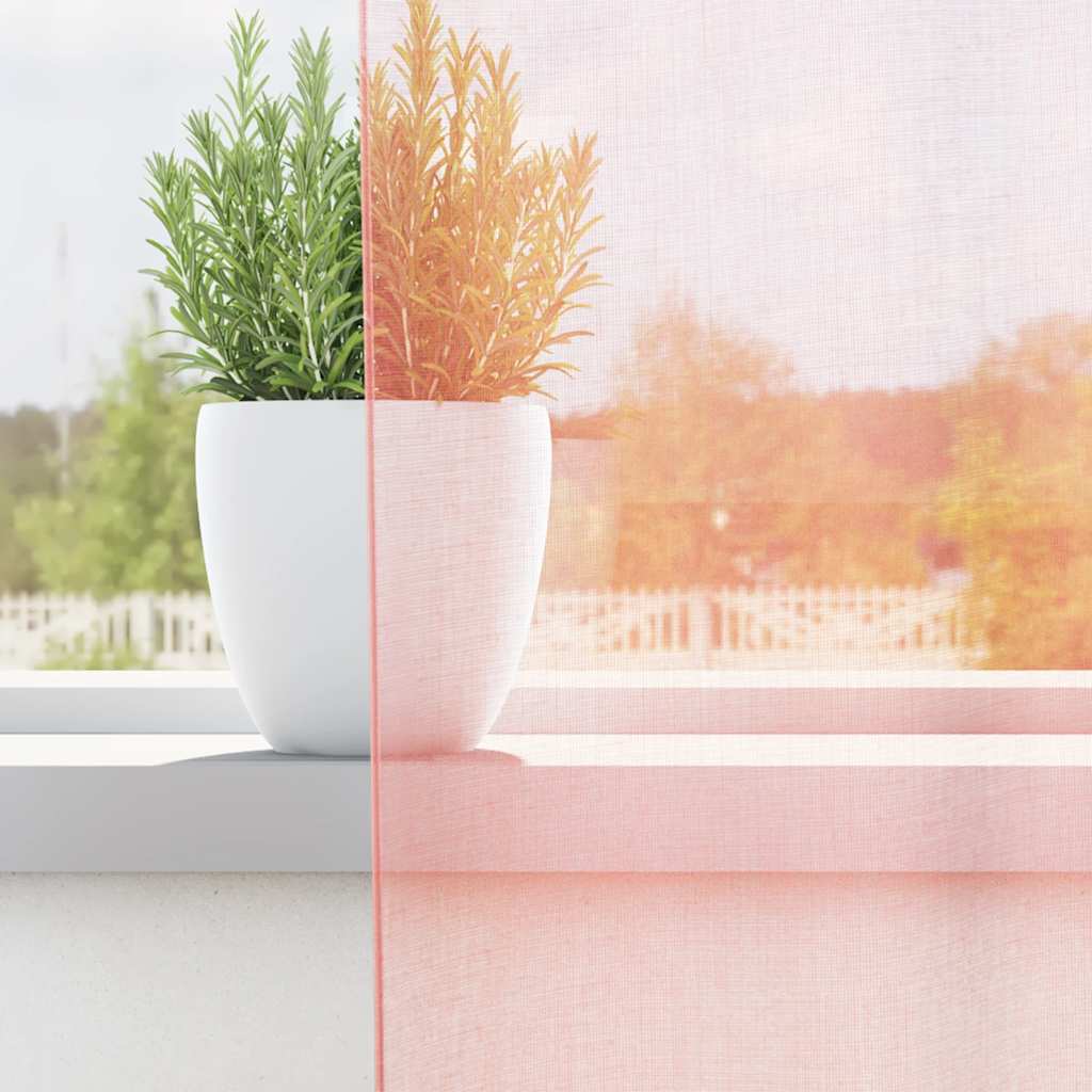 Vidaxx Gardinen Voile mit Schlaufen 2 Stück 140x260 cm rosa