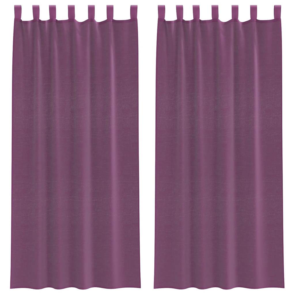 Vidaxx Gardinen Voile mit Schlaufen 2 Stück 140x225 cm Lila