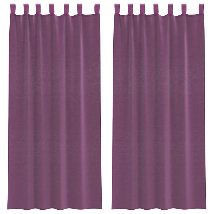 Vidaxx Gardinen Voile mit Schlaufen 2 Stück 140x225 cm Lila
