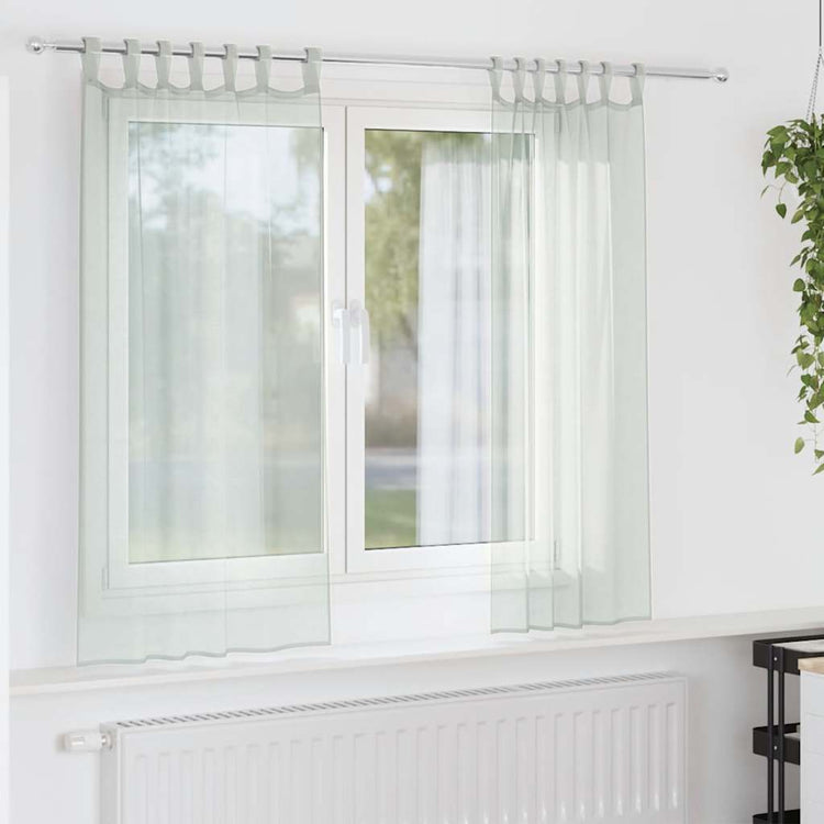 Vidaxx Gardinen Voile mit Schlaufen 2 Stück 140x140 cm hellgrau