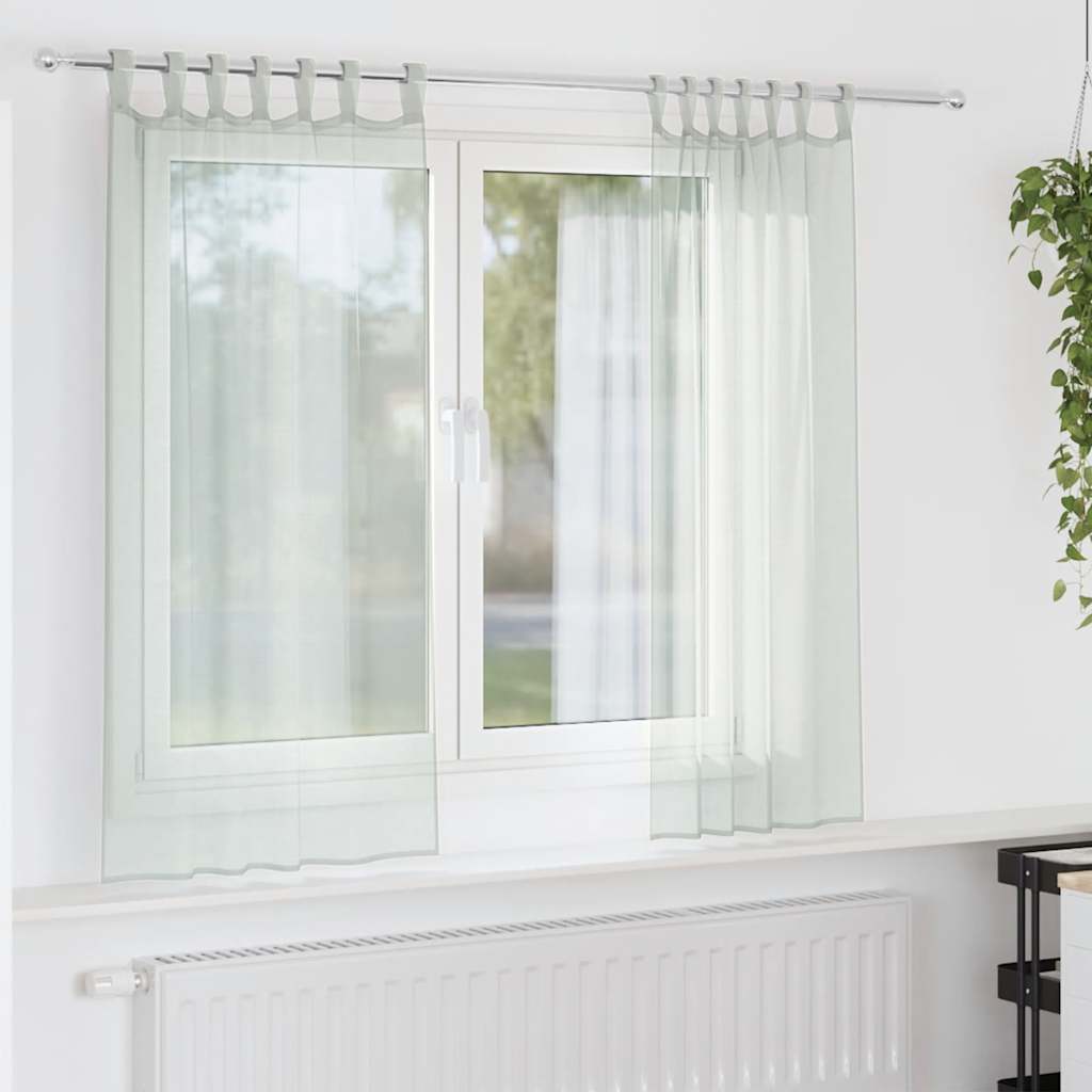 Vidaxx Gardinen Voile mit Schlaufen 2 Stück 140x175 cm hellgrau