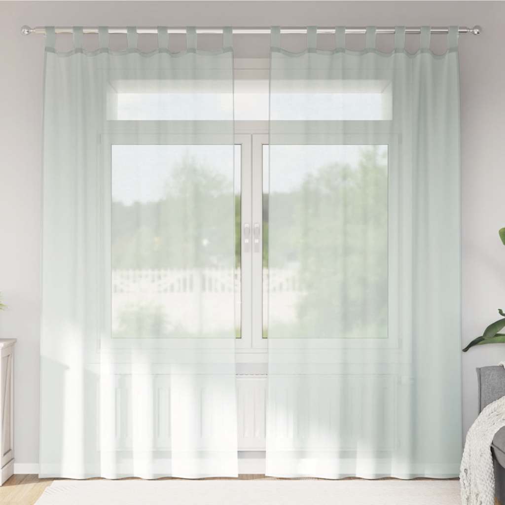 Vidaxx Gardinen Voile mit Schlaufen 2 Stk. 140x225 cm Hellgrau