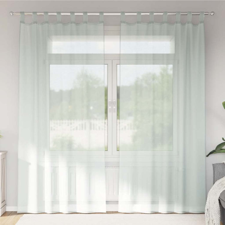 Vidaxx Gardinen Voile mit Schlaufen 2 Stk. 140x225 cm Hellgrau