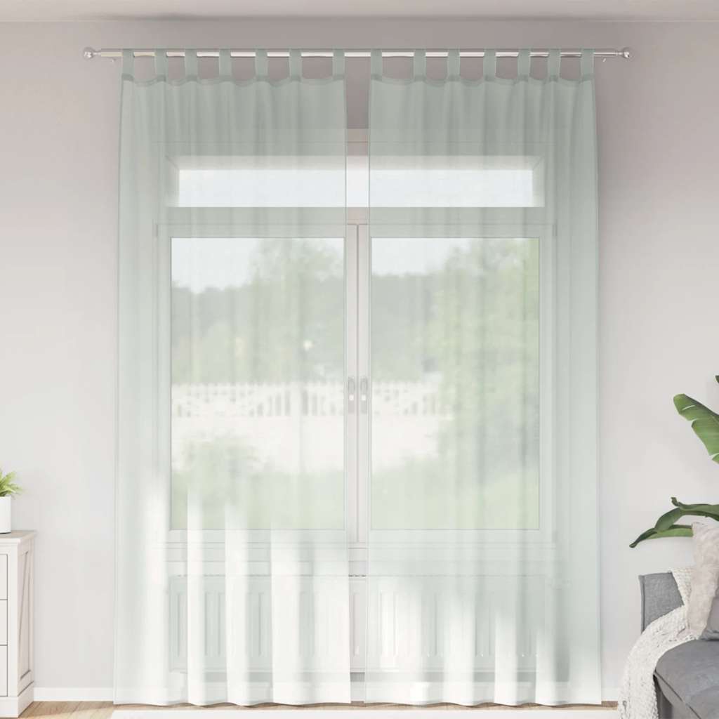Vidaxx Gardinen Voile mit Schlaufen 2 Stk. 140x260 cm Hellgrau