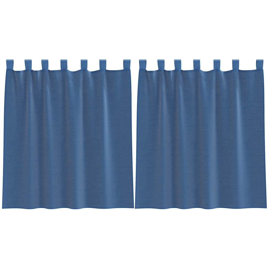 Vidaxx Gardinen Voile mit Schlaufen 2 Stück 140x140 cm Königsblau