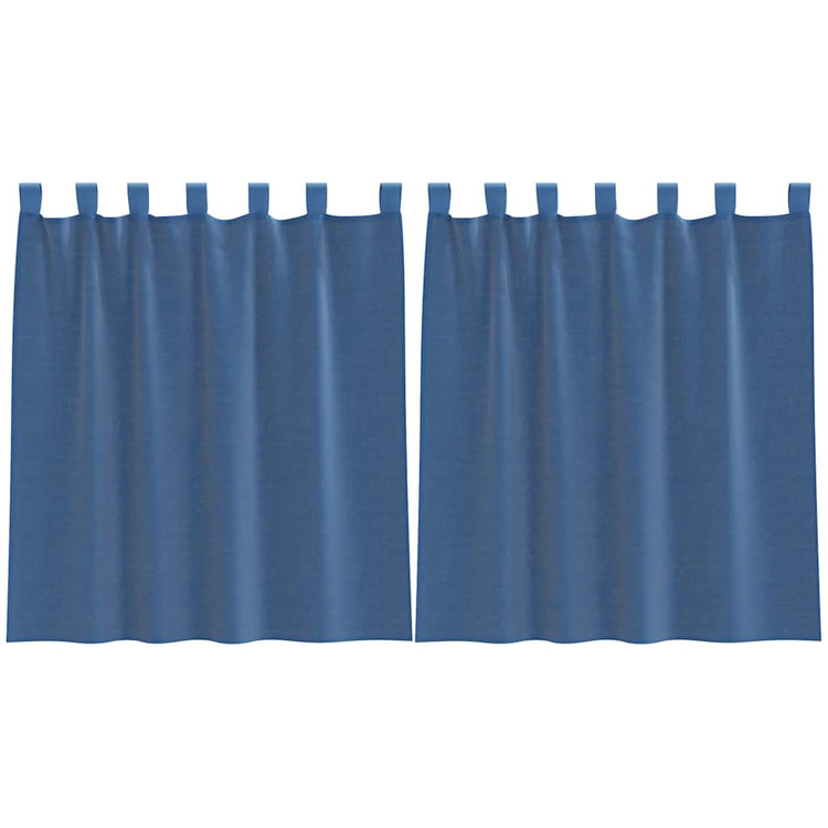 Vidaxx Gardinen Voile mit Schlaufen 2 Stück 140x140 cm Königsblau