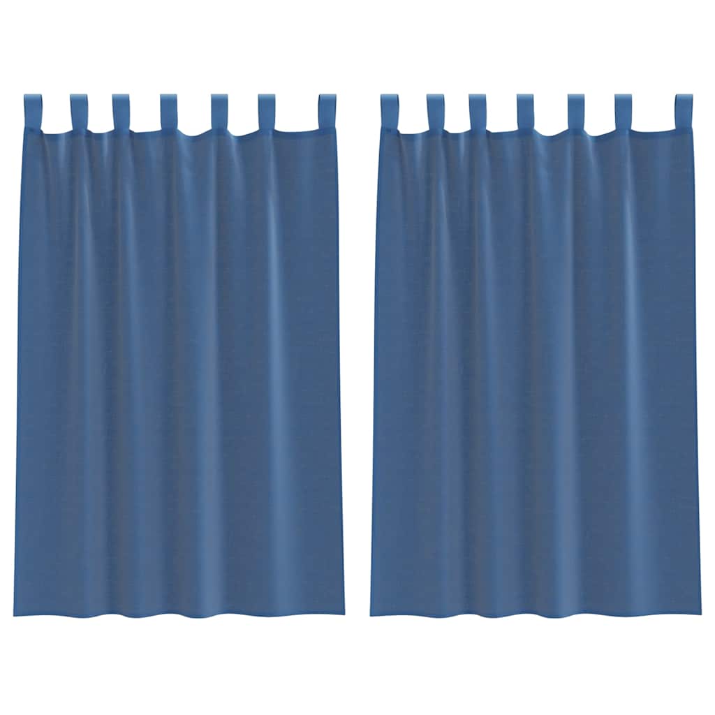Vidaxx Gardinen Voile mit Schlaufen 2 Stück 140x175 cm Königsblau