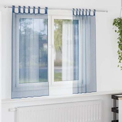 Vidaxx Gardinen Voile mit Schlaufen 2 Stück 140x175 cm Königsblau