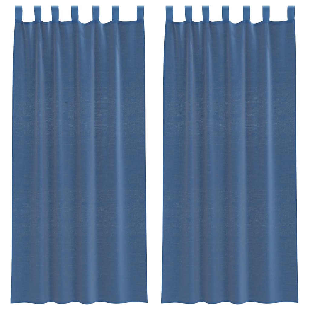 Vidaxx Gardinen Voile mit Schlaufen 2 Stück 140x225 cm Königsblau