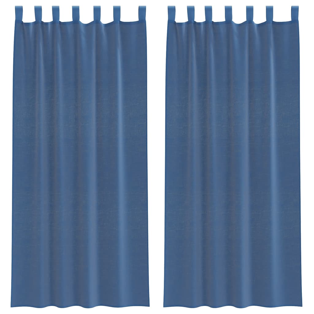 Vidaxx Gardinen Voile mit Schlaufen 2 Stück 140x245 cm Königsblau