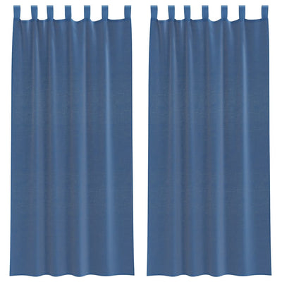 Vidaxx Gardinen Voile mit Schlaufen 2 Stück 140x245 cm Königsblau