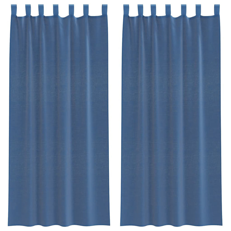 Vidaxx Gardinen Voile mit Schlaufen 2 Stück 140x245 cm Königsblau