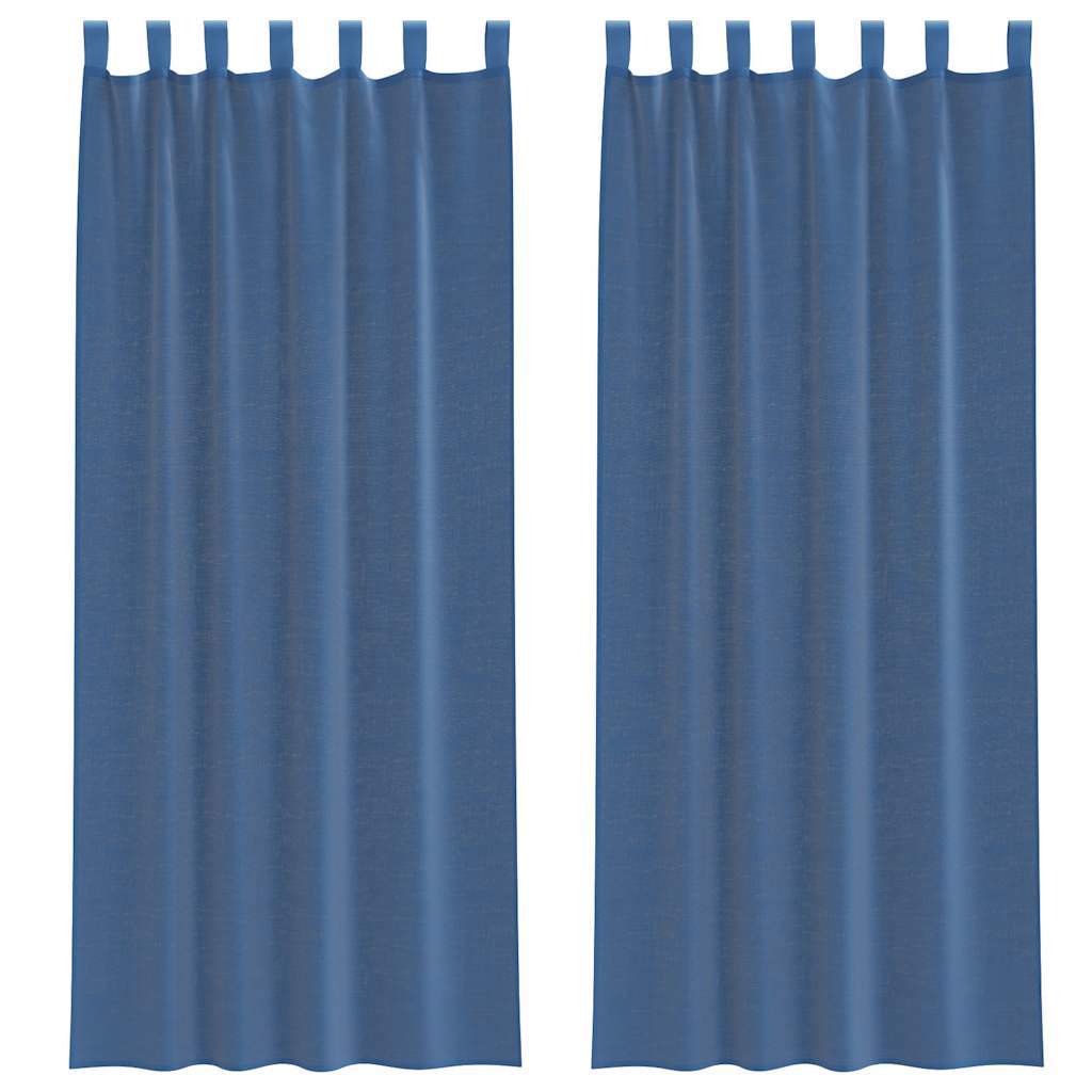 Vidaxx Gardinen Voile mit Schlaufen 2 Stück 140x260 cm Königsblau