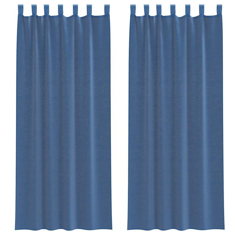 Vidaxx Gardinen Voile mit Schlaufen 2 Stück 140x260 cm Königsblau
