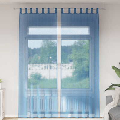Vidaxx Gardinen Voile mit Schlaufen 2 Stück 140x260 cm Königsblau