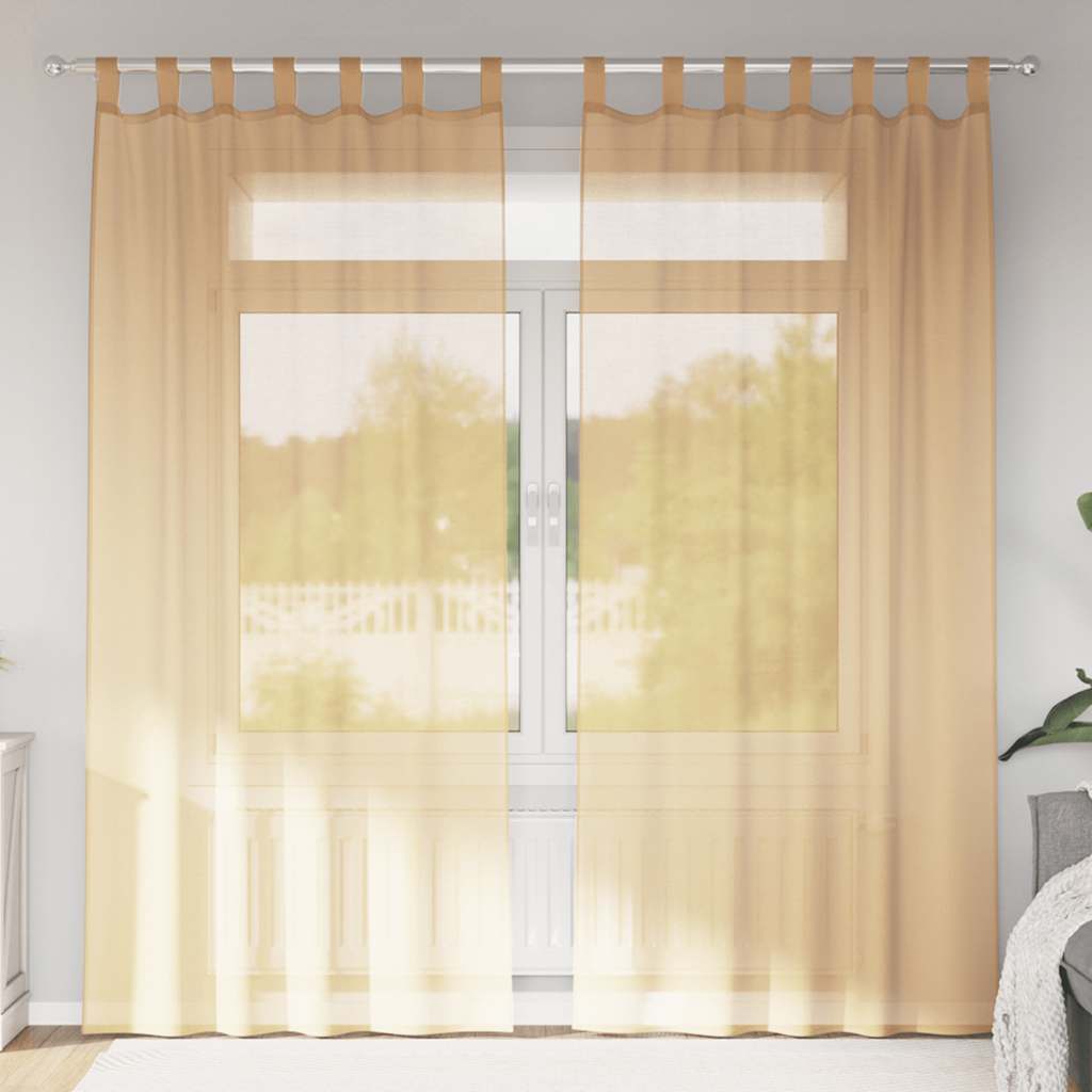Vidaxx Vorhänge mit Schlaufen 2 Stück 140x225 cm Sand