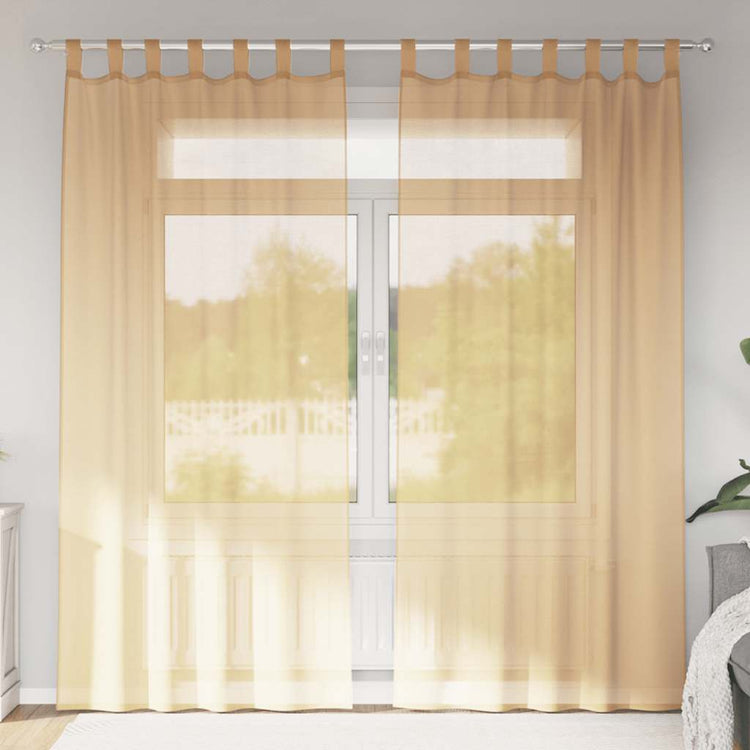 Vidaxx Vorhänge mit Schlaufen 2 Stück 140x225 cm Sand